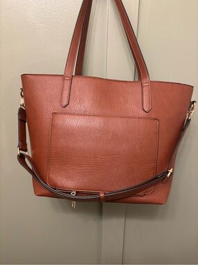 Poppy & Peonies Brown Go-Getter Tote Laptop Bag
